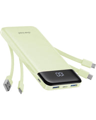 charmast vista frontal del power bank mostrando diseño compacto y utilidad