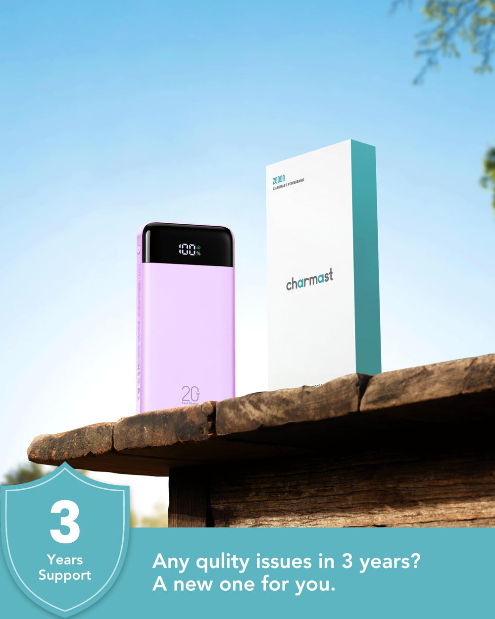 charmast funda de viaje con el power bank y manual listos para transporte