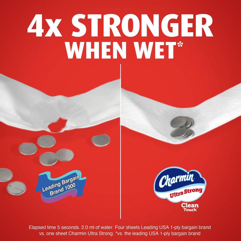 Charmin detalle de hojas mostrando tejido similar a toallita resistente