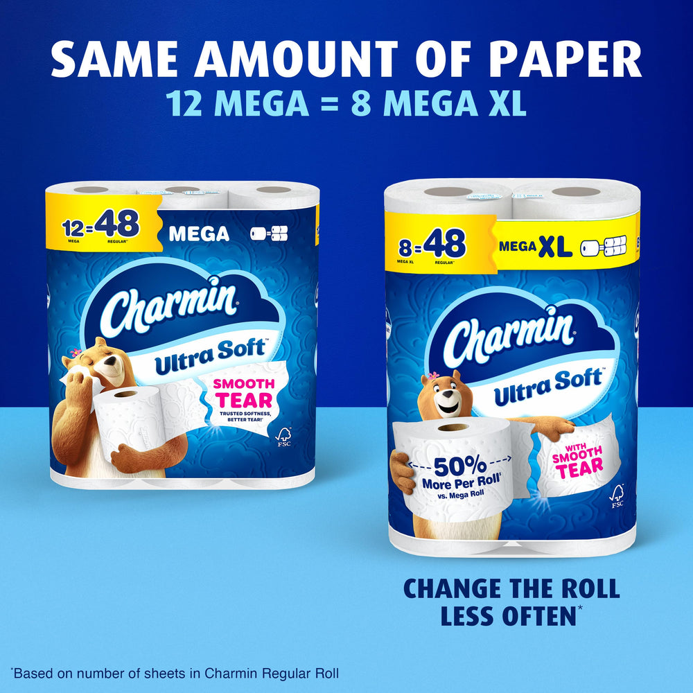 Charmin paquete abierto con rollos listos para usar
