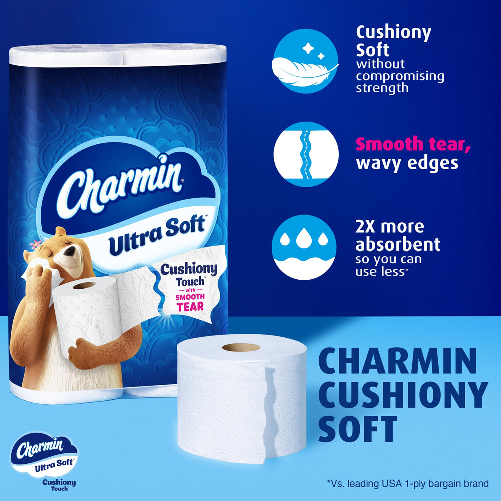 Charmin textura del rollo mostrando suavidad acolchada y confort