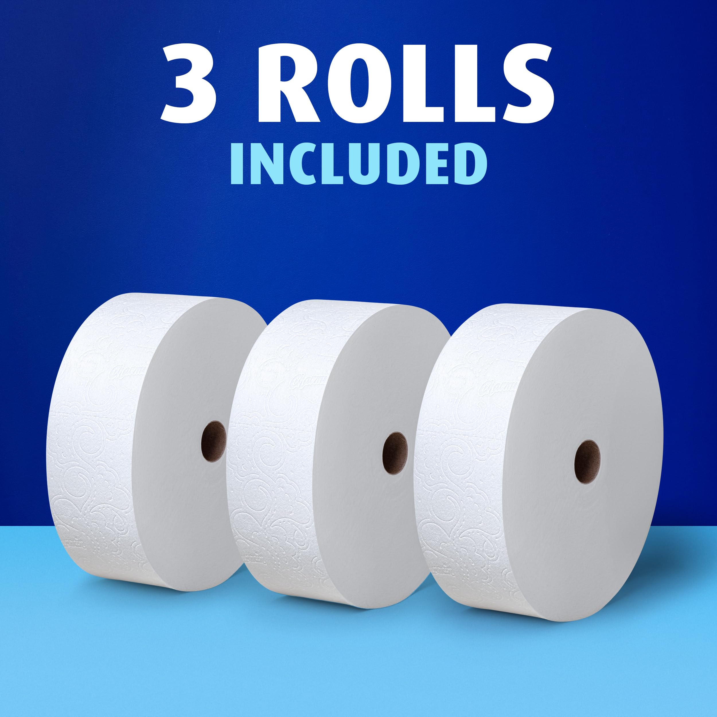 Charmin comparación de tamaño con rollo regular para ahorro