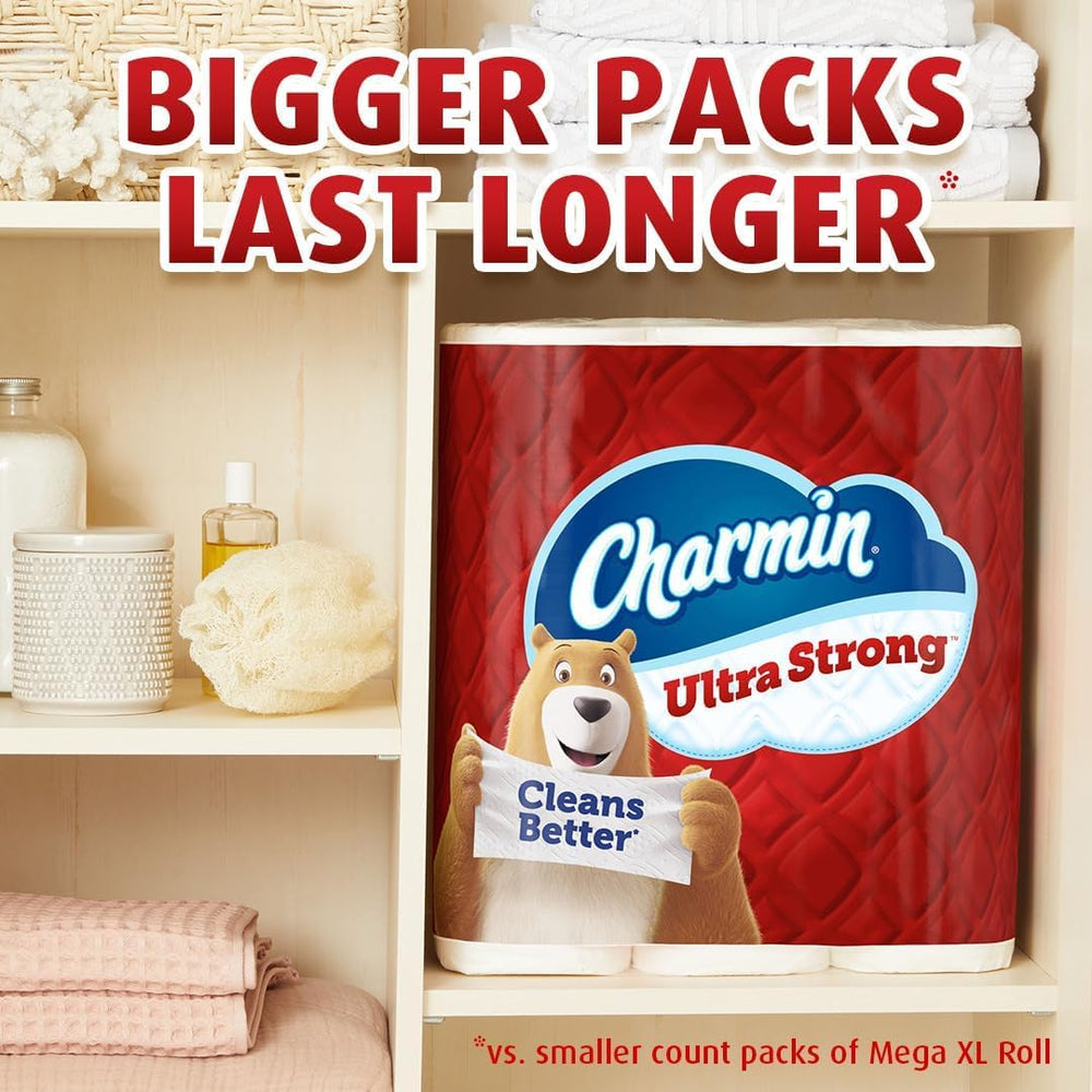 Charmin comparación de tamaño entre Family Mega y rollo regular