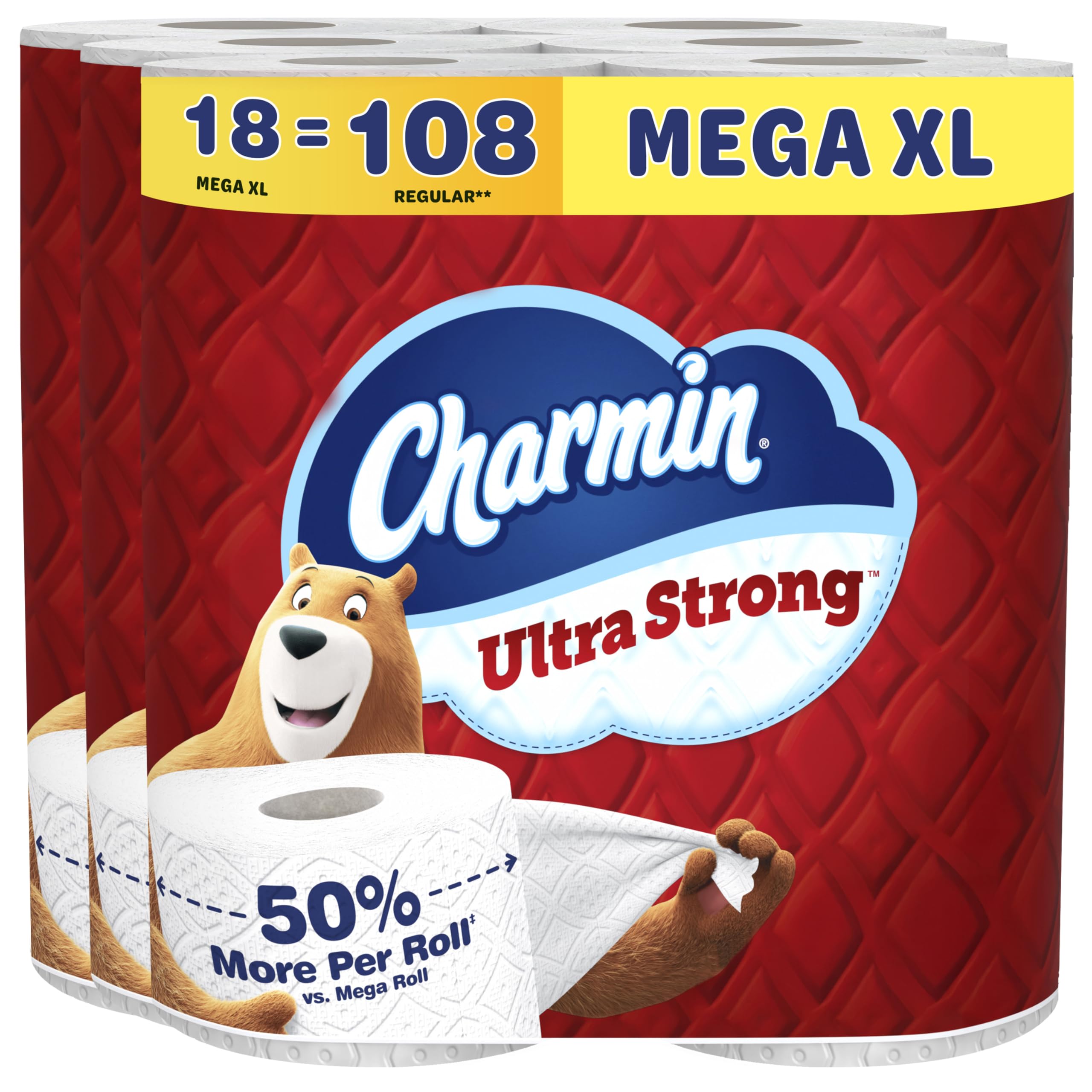 Charmin paquete frontal Mega XL mostrando valor y cantidad