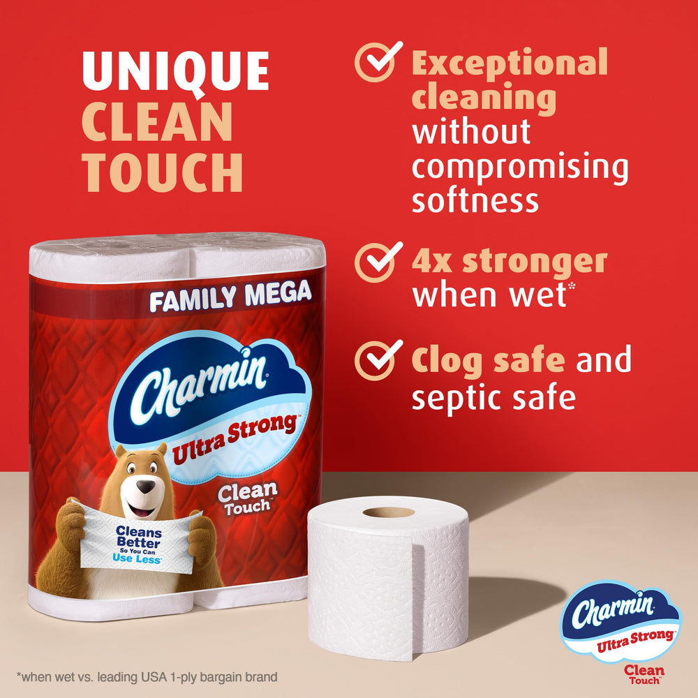 Charmin rollo primer plano texturizado que muestra durabilidad húmeda