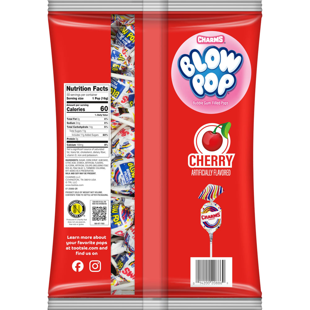 Charms primer plano del centro de chicle, muestra doble textura