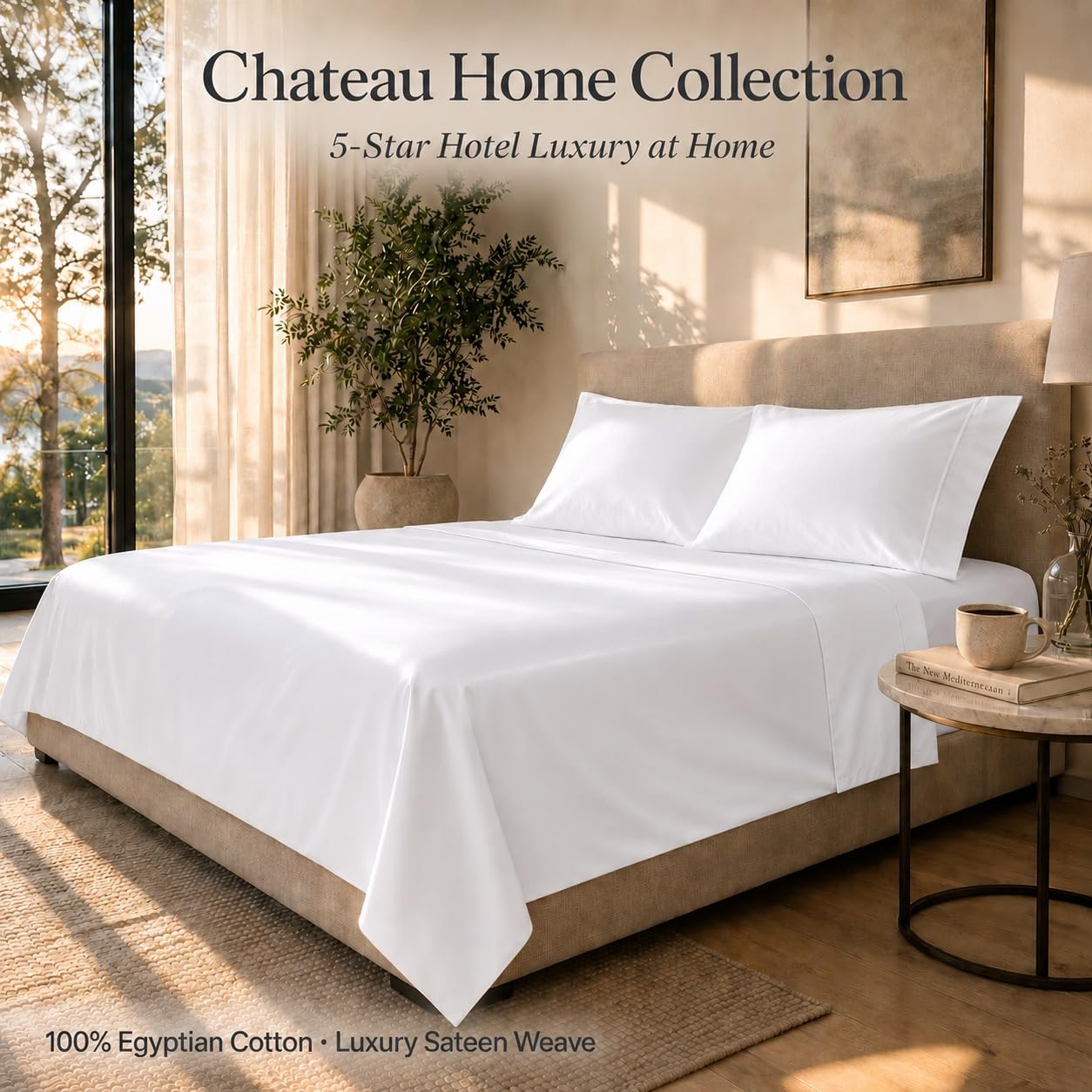 CHATEAU HOME COLLECTION tejido sateen 800 hilos close-up, tacto sedoso y fresco