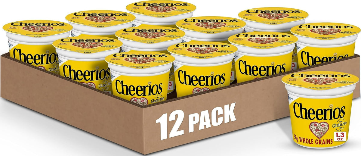 Cheerios vaso frontales embalaje visible y práctico para llevar