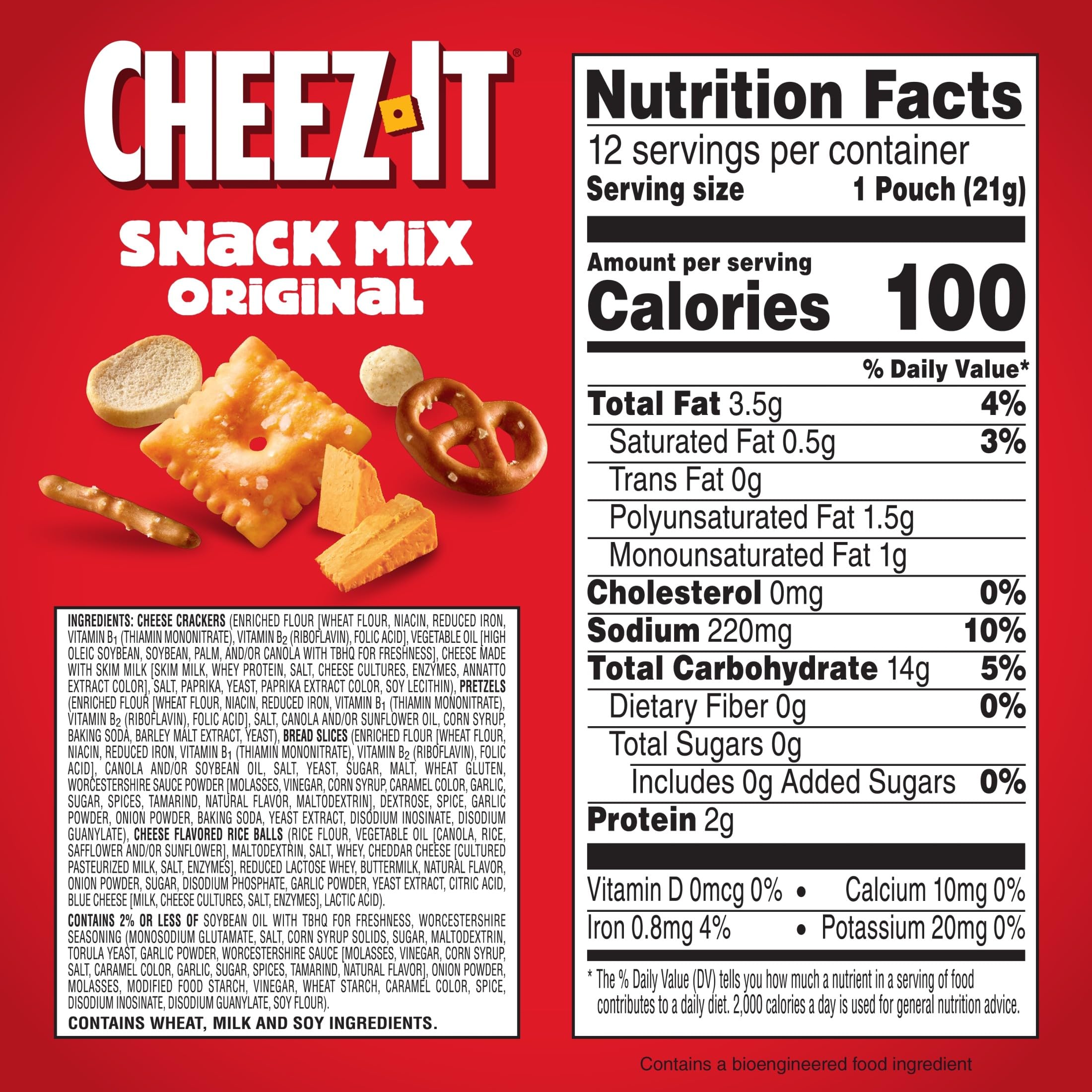 Cheez-It primer plano de mezcla y ingredientes, destaca queso real