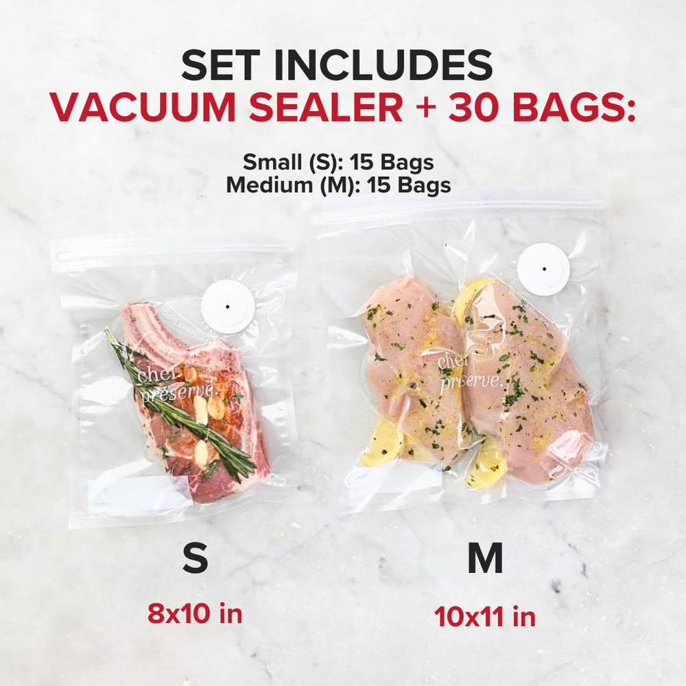 Chef Preserve en uso sellando porciones en cocina demostrando ahorro