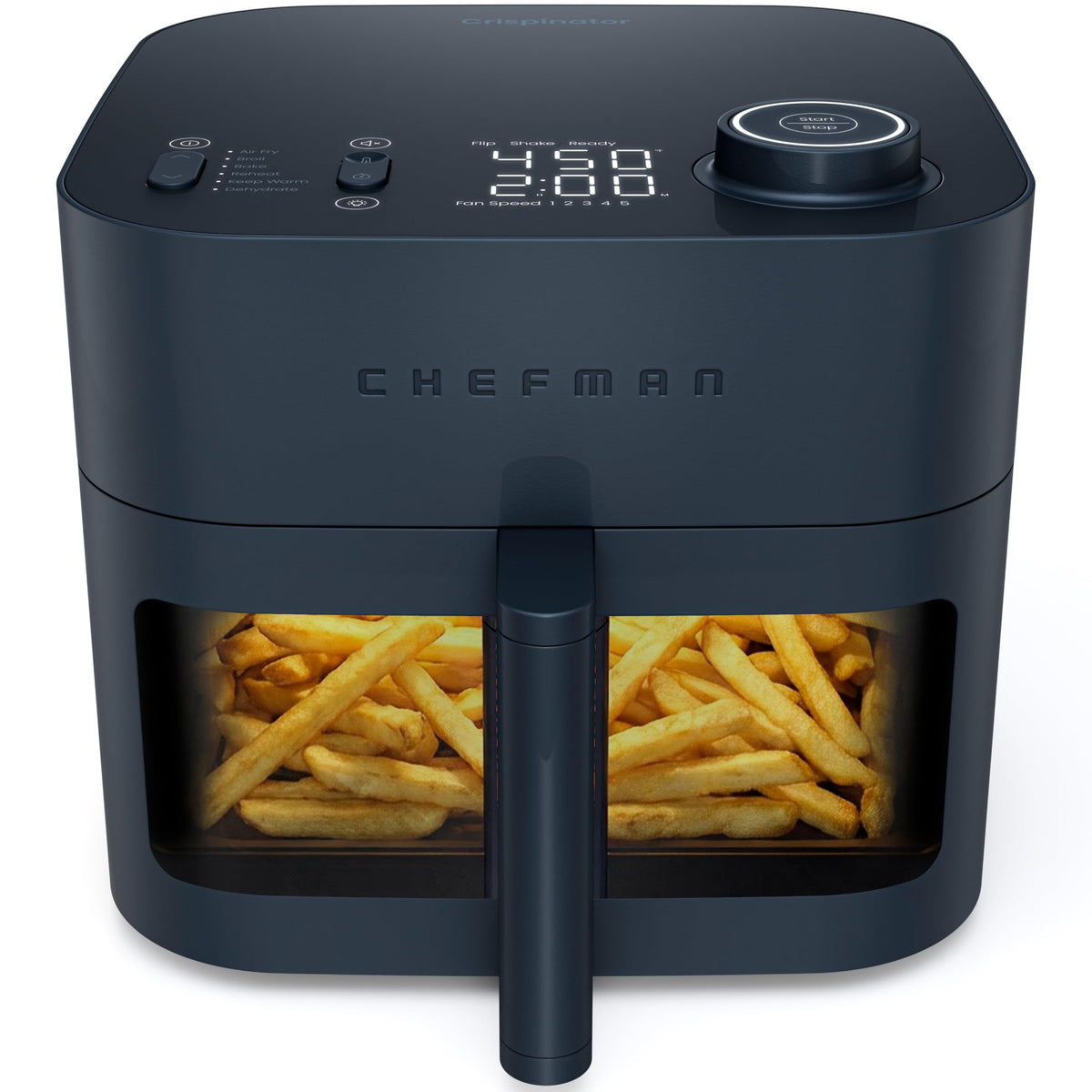 Chefman Crispinator vista frontal elegante y compacta, ahorro de espacio