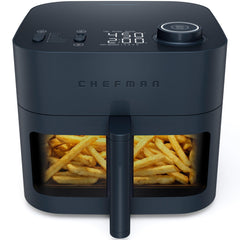 Chefman Crispinator vista frontal elegante y compacta, ahorro de espacio