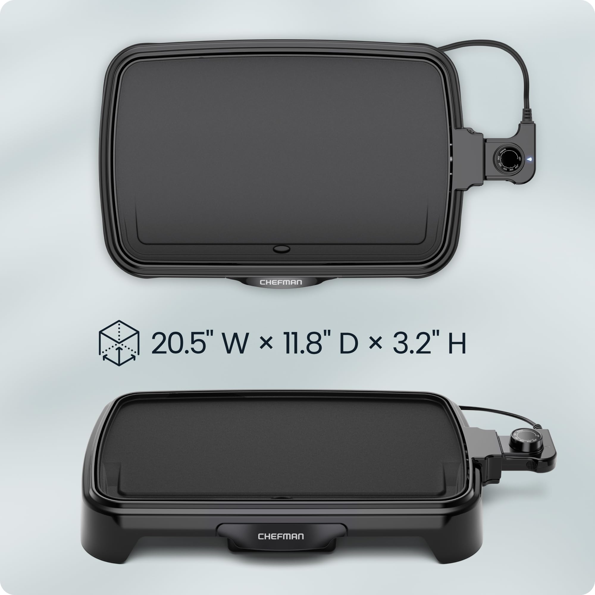 Chefman control de temperatura extraíble con dial visible para ajustar calor de forma precisa
