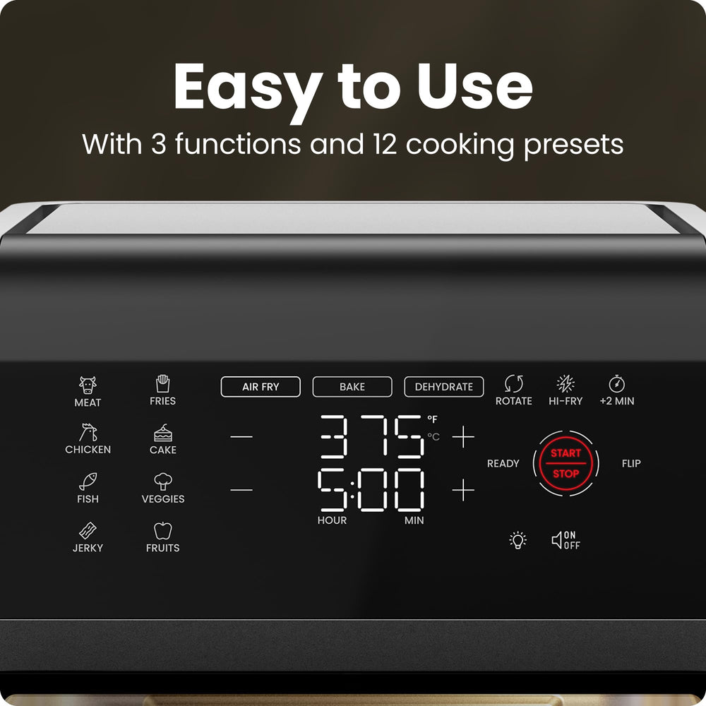 Chefman panel táctil digital con presets fáciles para cocinar sin complicaciones