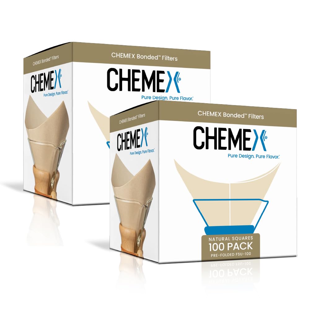 Chemex filtro empacado frente mostrando embalaje exclusivo y protección del producto