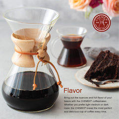 Chemex vidrio borosilicato mostrando superficie no porosa y limpieza