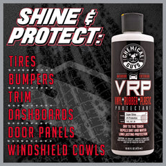 Chemical Guys botella VRP 16 oz en primer plano, etiqueta legible y fácil aplicación