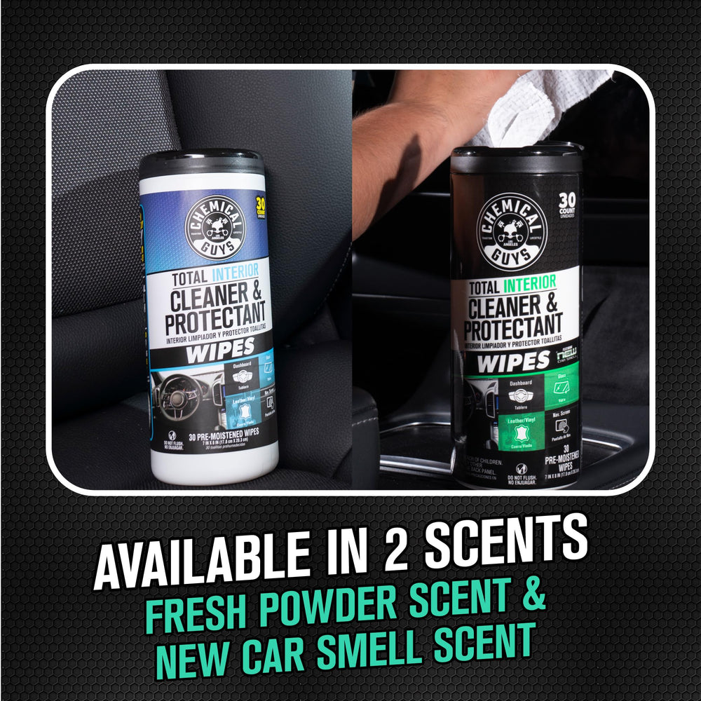 Chemical Guys escena estilo de vida interior de coche fresco y protegido