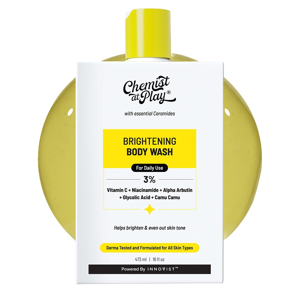 Chemist at Play en escena de baño lifestyle, sugiere rutina diaria y piel luminosa