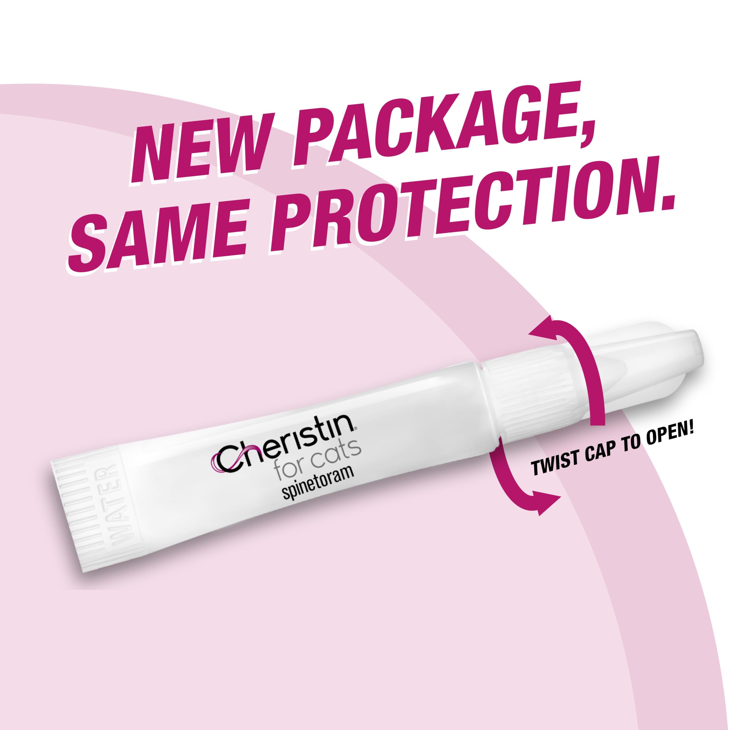 Cheristin junto a una mano para mostrar tamaño compacto y dosificación única