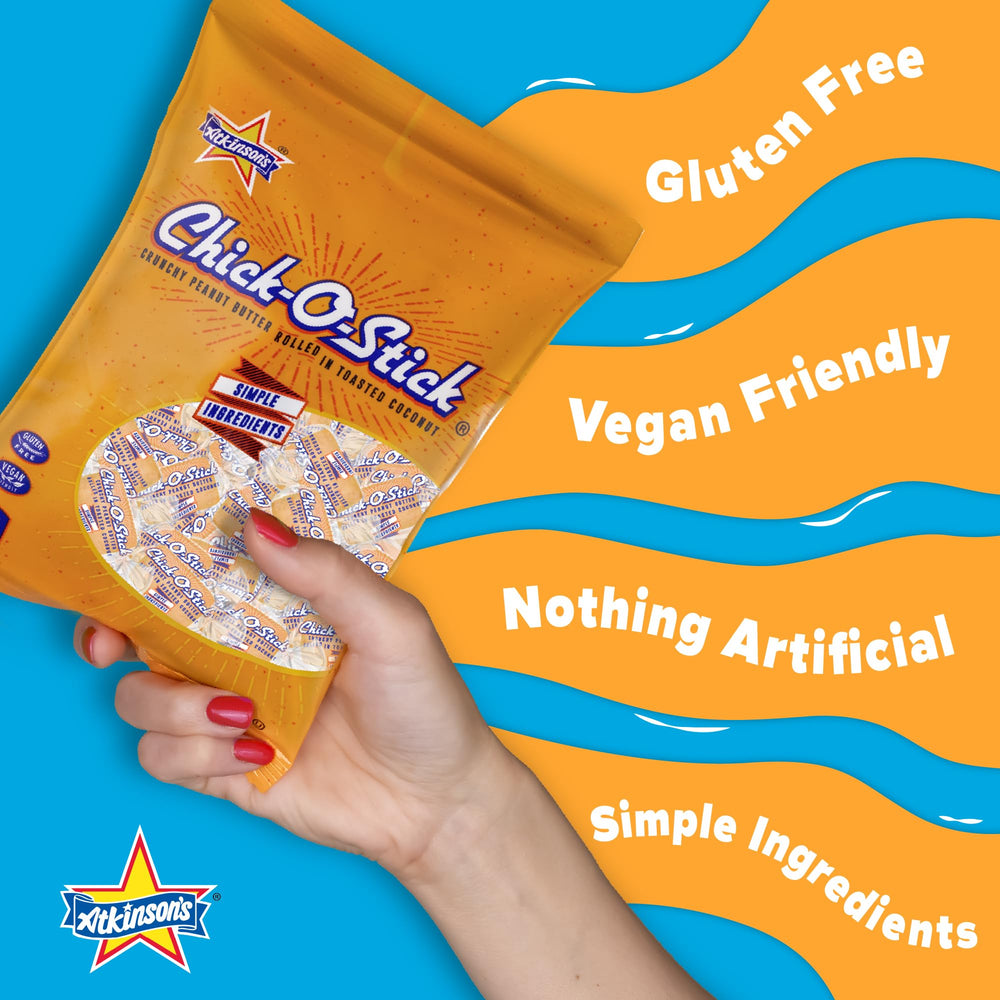 Chick o stick etiqueta con certificaciones kosher y SQF visibles