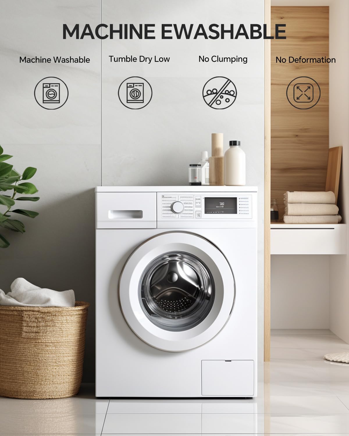 ChiXpace etiqueta con materiales y símbolos de cuidado lavable a máquina
