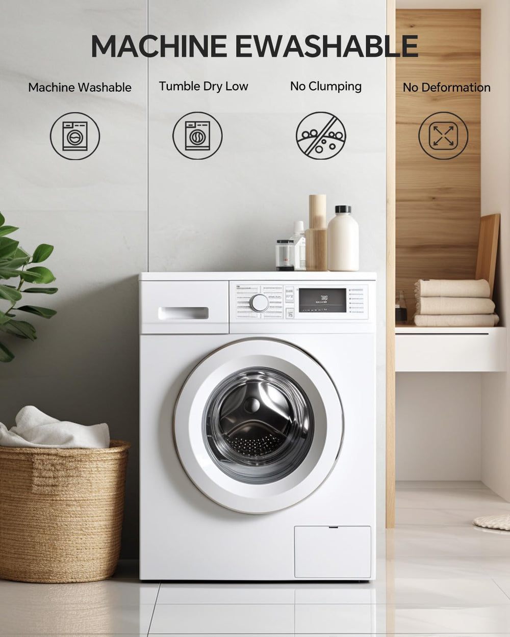 ChiXpace etiqueta con materiales y símbolos de cuidado lavable a máquina