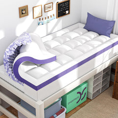 ChiXpace vista frontal del topper Twin XL mostrando ajuste y acabado cómodo