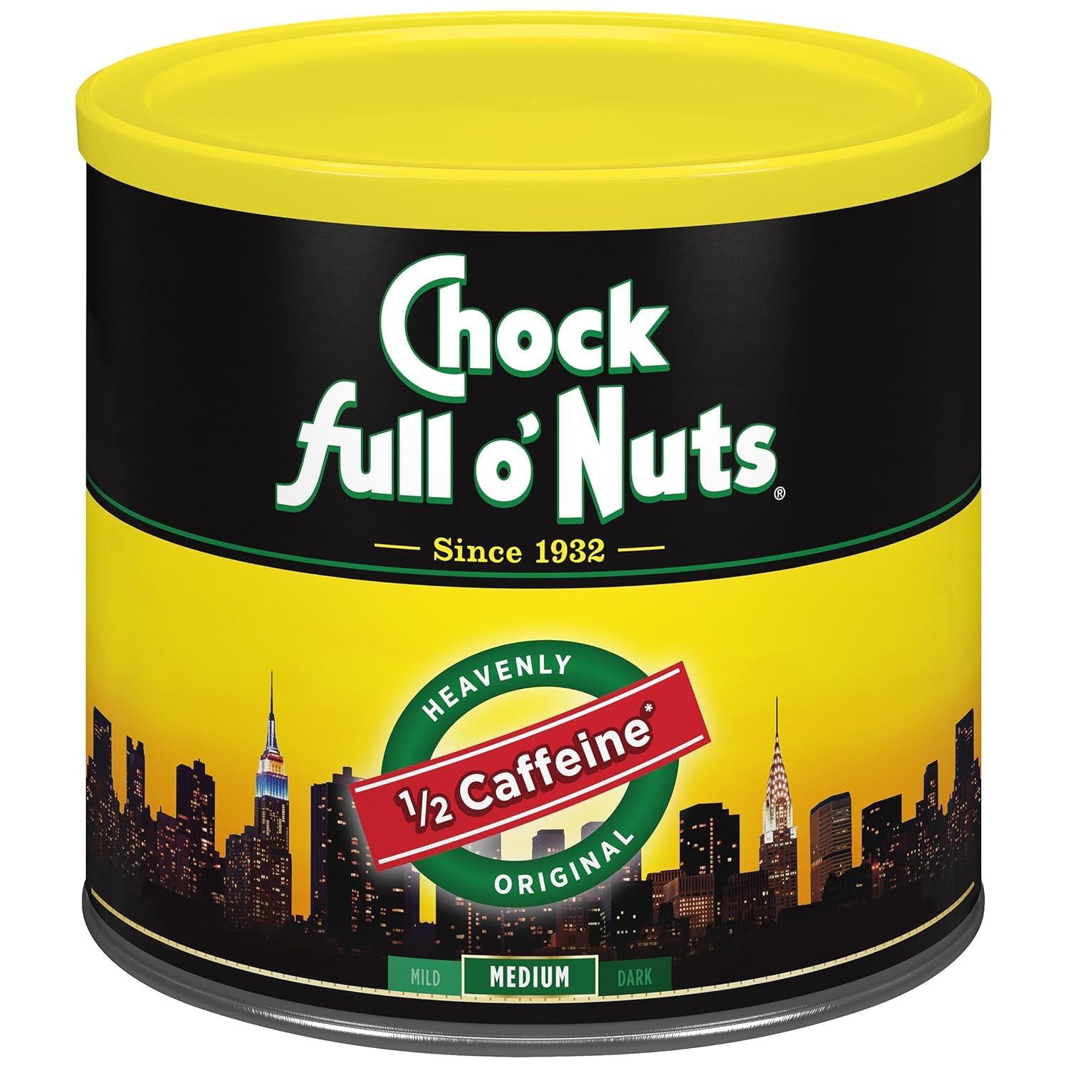 Chock Full o' Nuts lata frente mostrando diseño y frescura