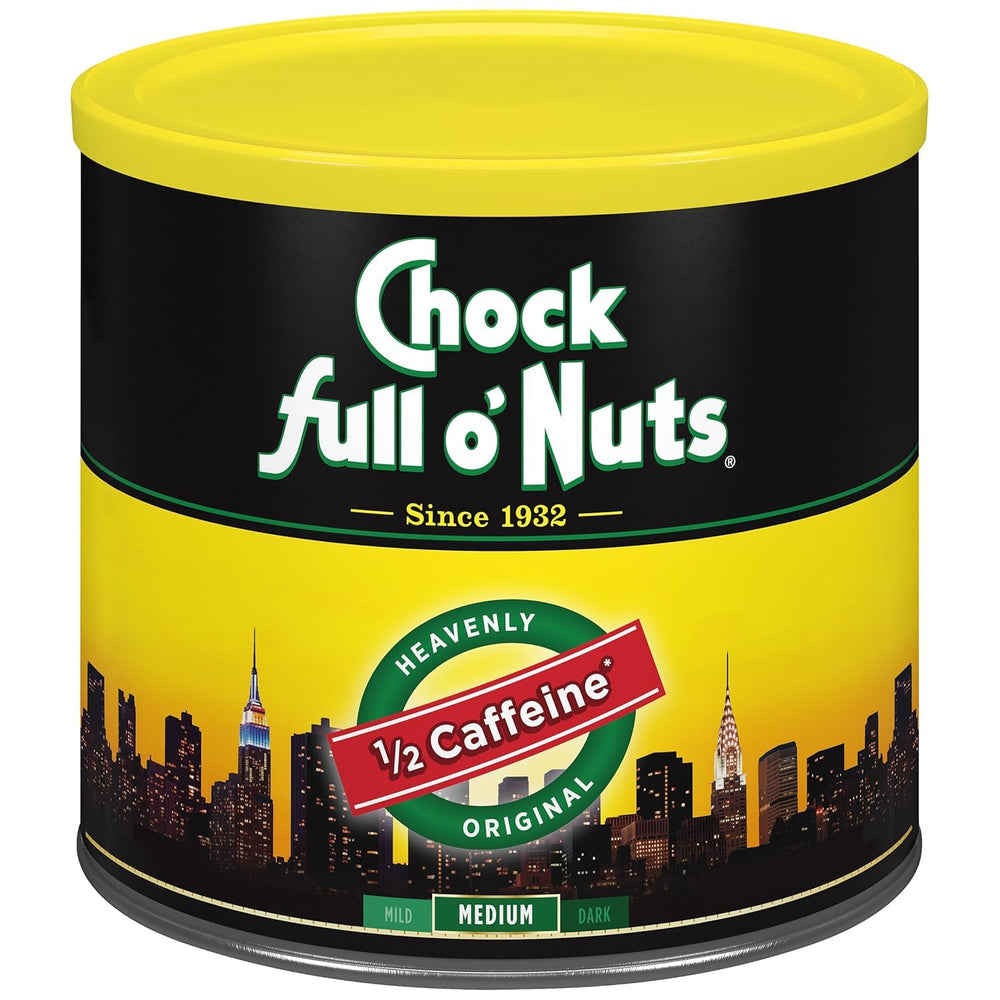 Chock Full o' Nuts lata frente mostrando diseño y frescura