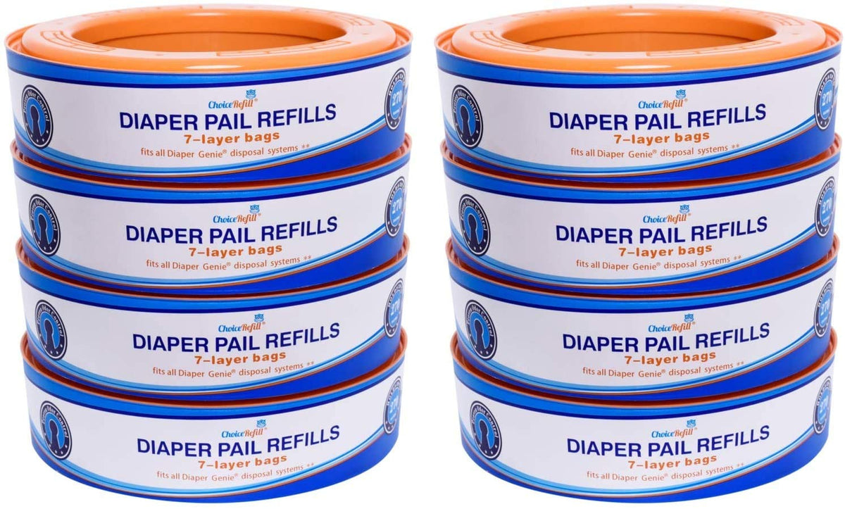 ChoiceRefill front packaging showing 8-pack and count, highlights value and convenience