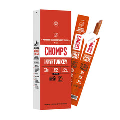 Chomps empaque frontal mostrando 10 sticks y conveniencia