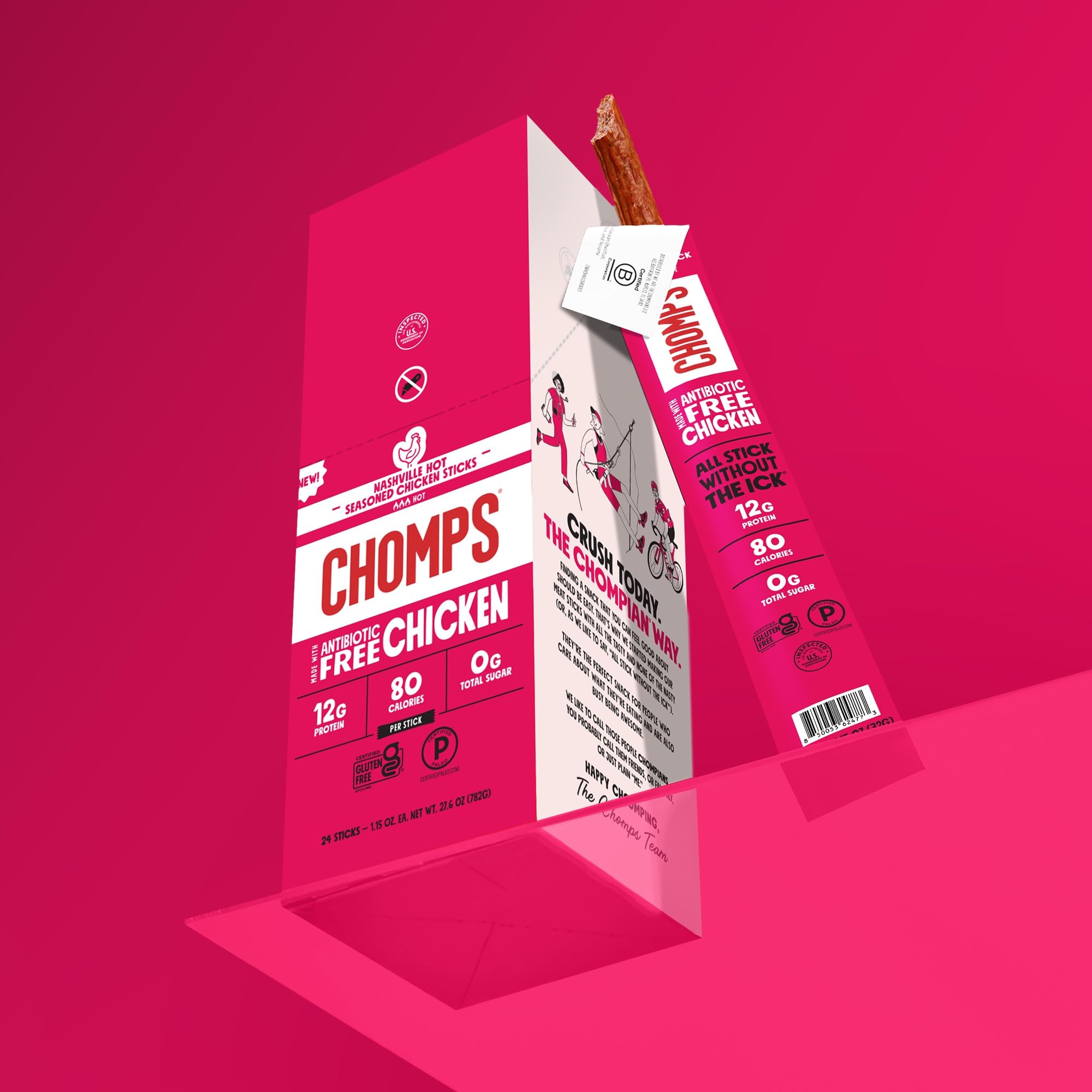 Chomps palitos servidos en plato listos para comer en reunión informal