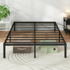 Chroark vista frontal de la cama plataforma full, soporte resistente