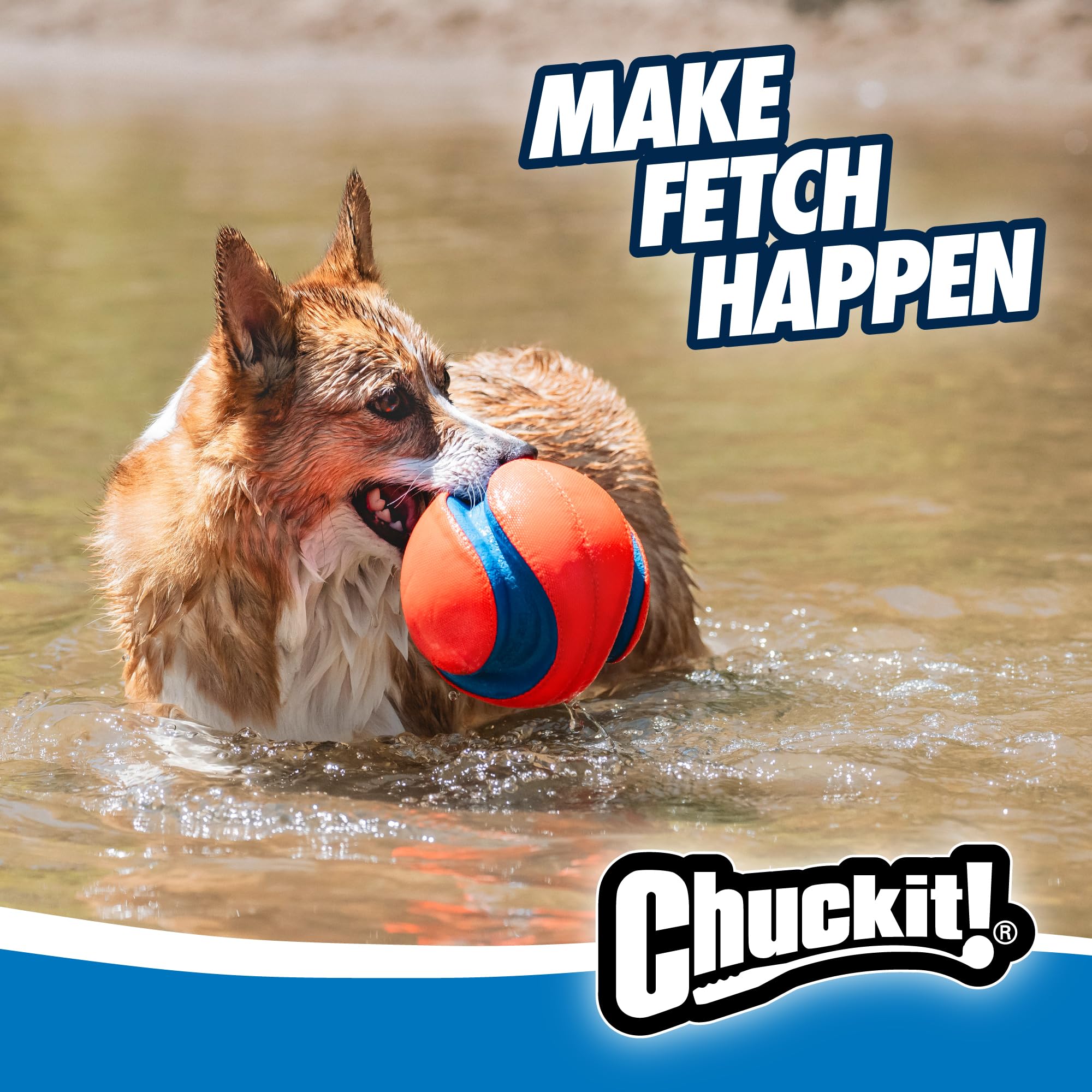 Chuckit! detalle de lona y caucho que muestra durabilidad y flotación