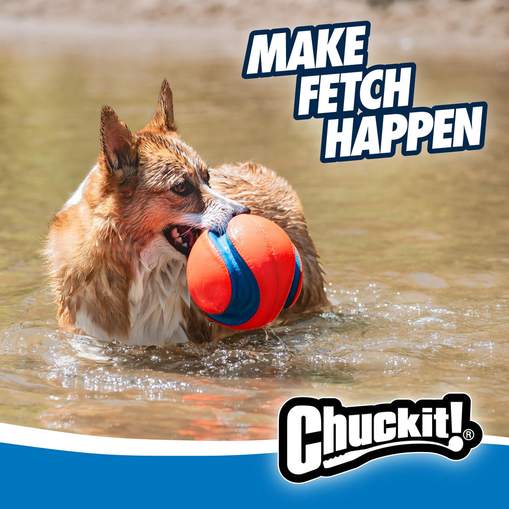 Chuckit! detalle de lona y caucho que muestra durabilidad y flotación