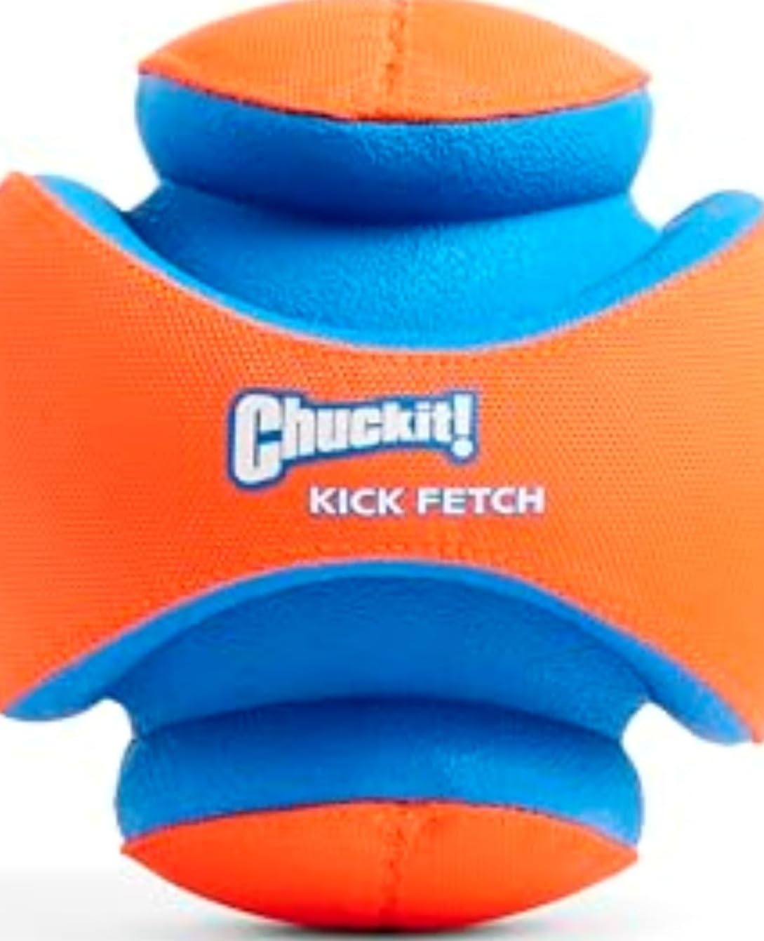 Chuckit! pelota Kick Fetch vista frontal, fácil de localizar