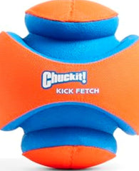 Chuckit! pelota Kick Fetch vista frontal, fácil de localizar