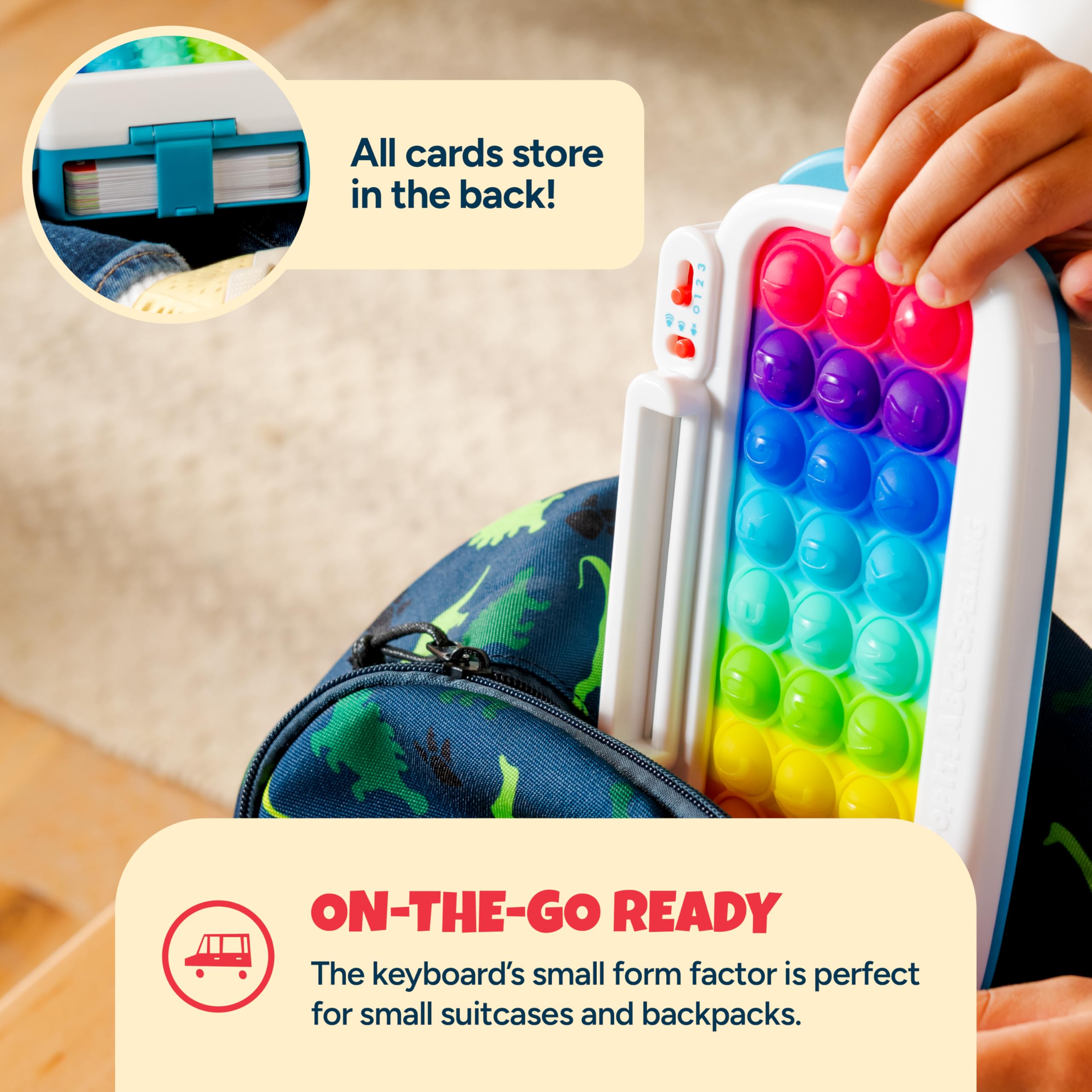 Chuckle & Roar luces LED encendidas en teclado, retroalimentación inmediata para aprendizaje