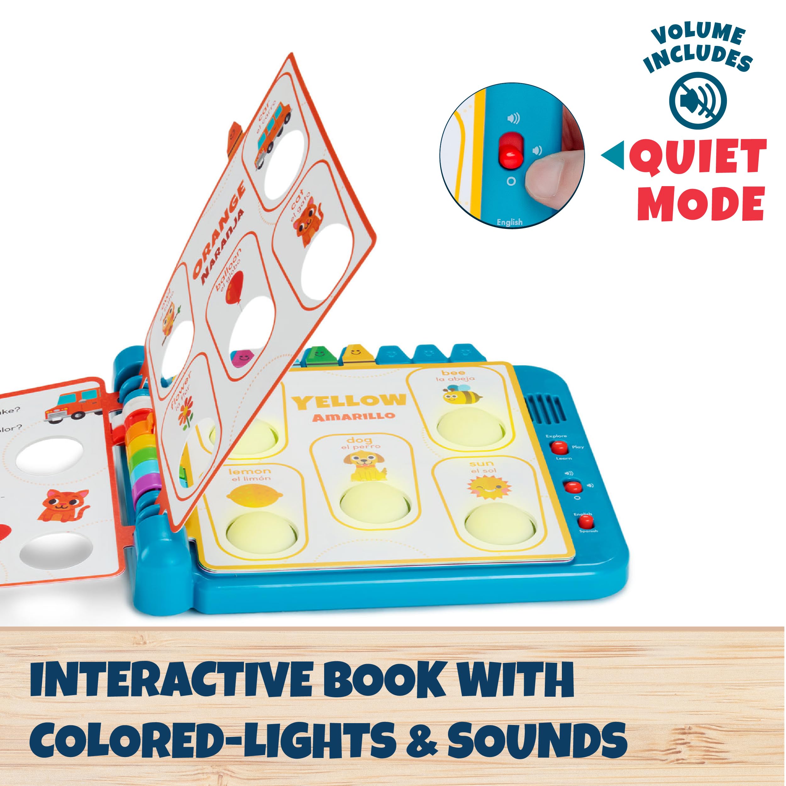 Chuckle & Roar open pages showing color spreads to support bilingual learning