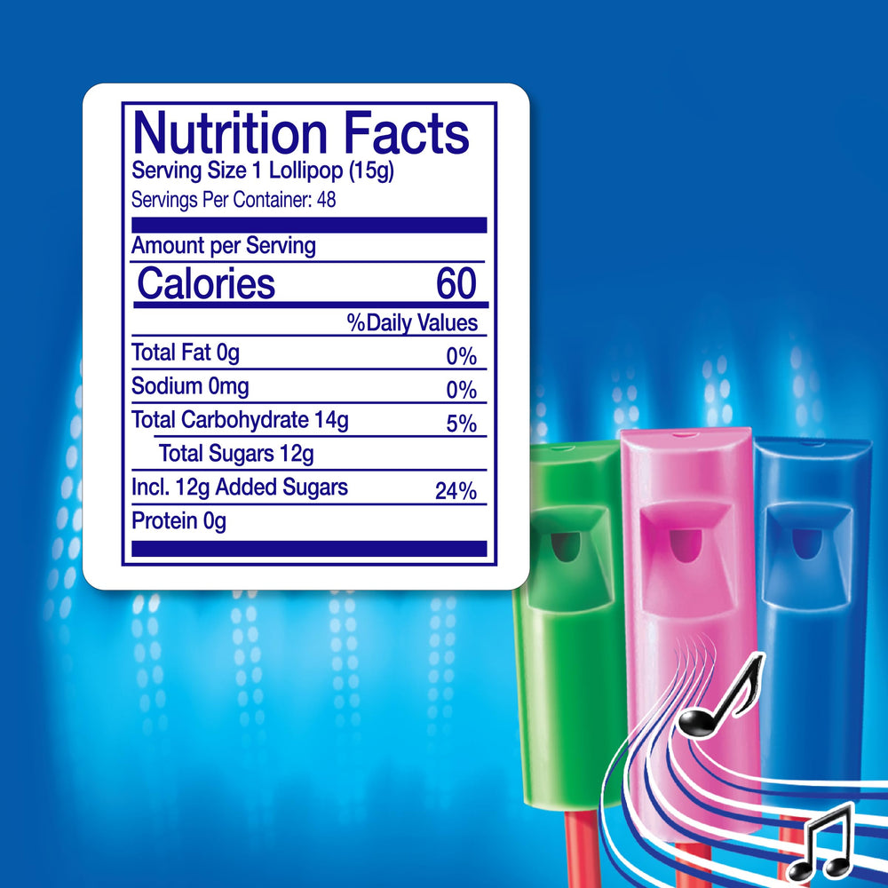 Chupa Chups etiqueta con ingredientes y fecha de caducidad visible