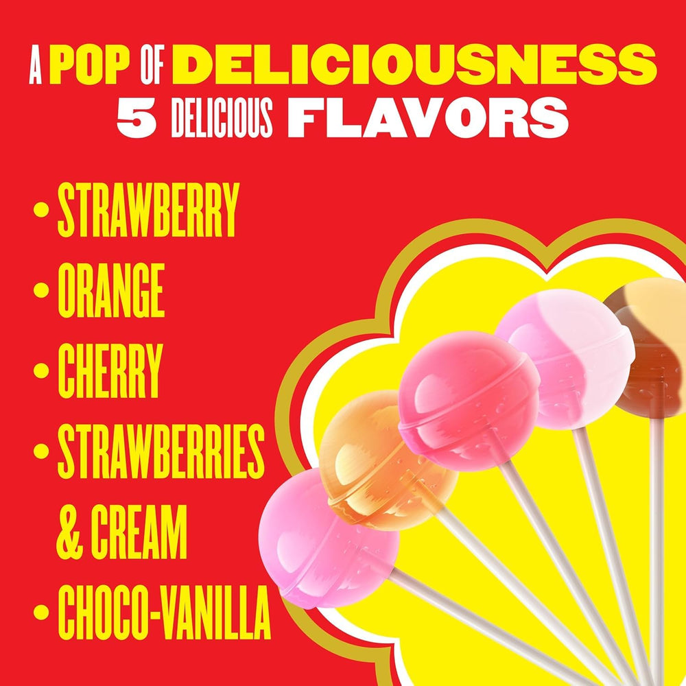 Chupa Chups primer plano choco-vanilla que muestra textura y sabor suave