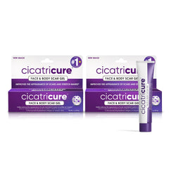 Cicatricure front packaging showing two 1 oz tubes and benefits