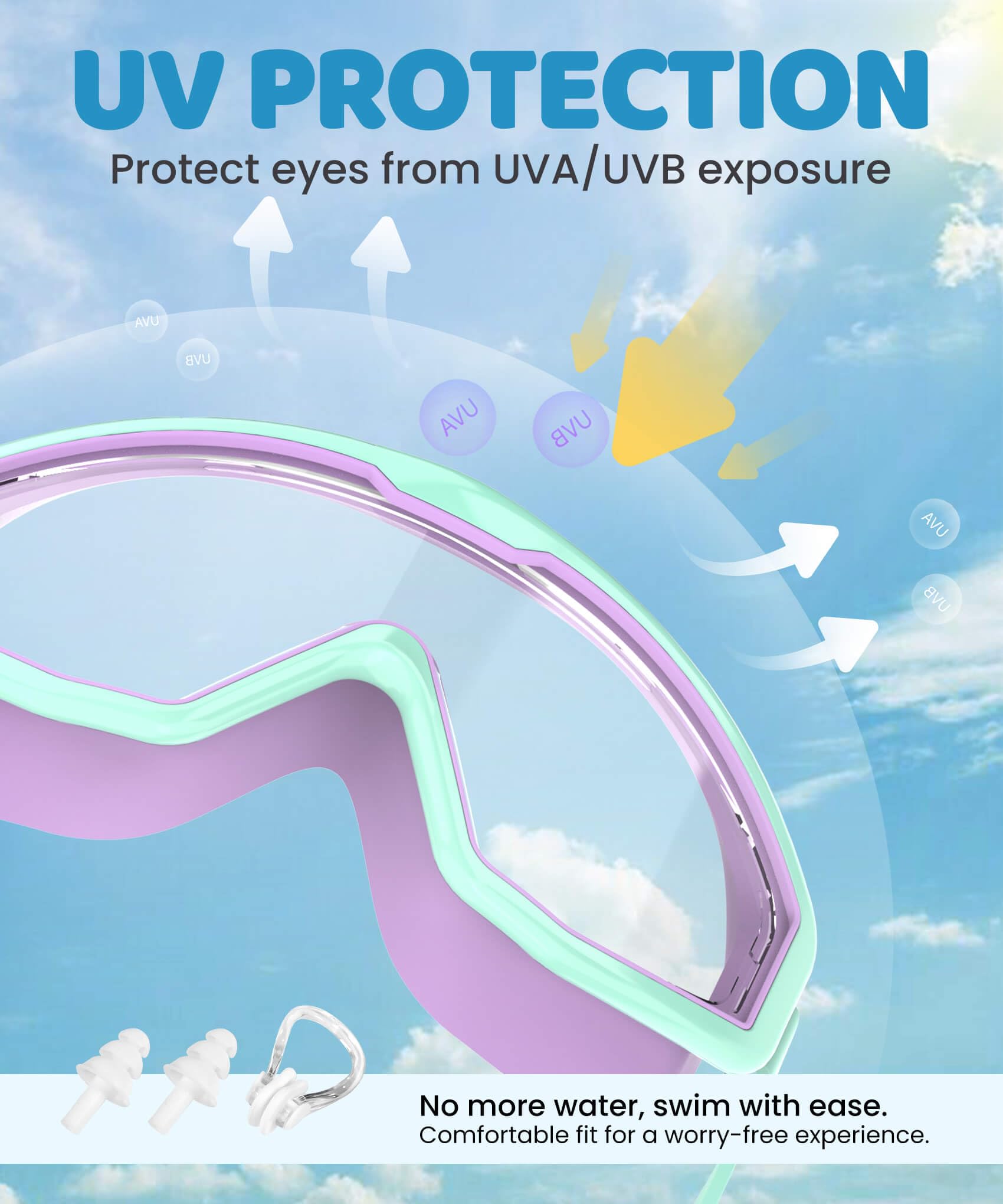 CIFOYA niño usando las gafas en piscina con visión clara y seguridad
