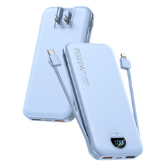citicr vista frontal del power bank azul mostrando diseño compacto y portabilidad