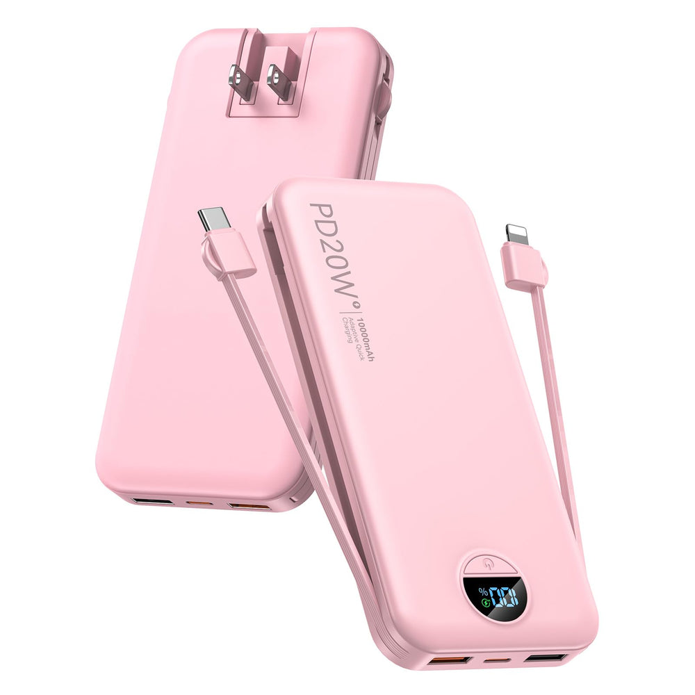 citicr frontal del power bank rosa mostrando diseño compacto y portabilidad