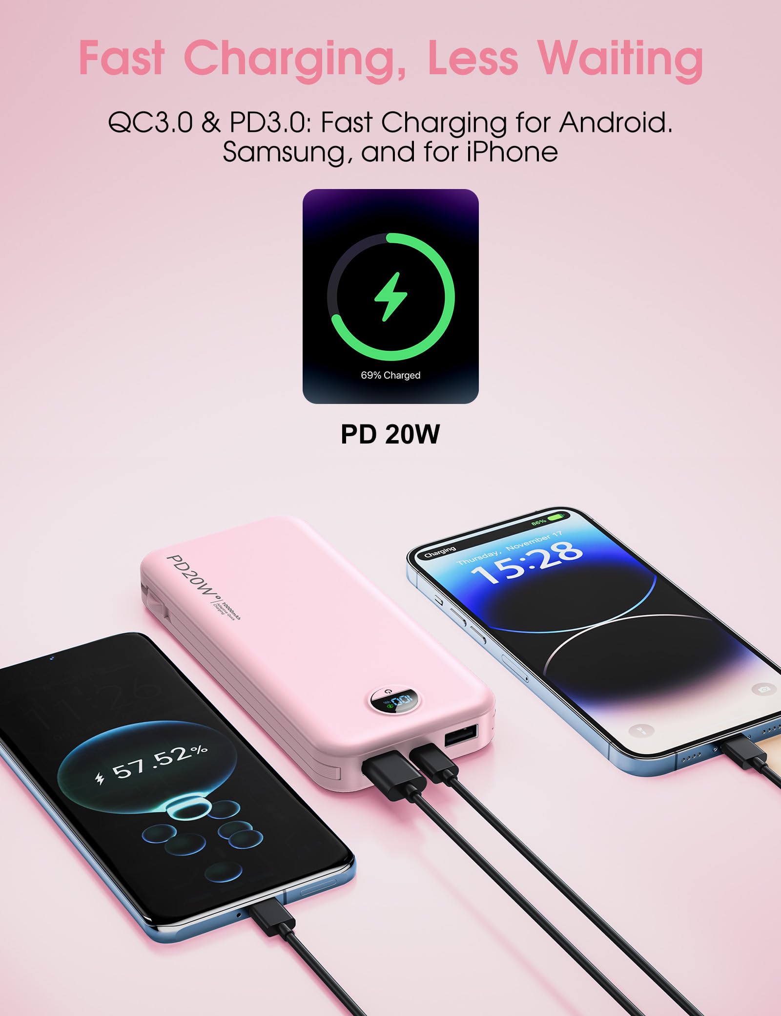 citicr power bank en mano para comparar tamaño y facilidad de transporte