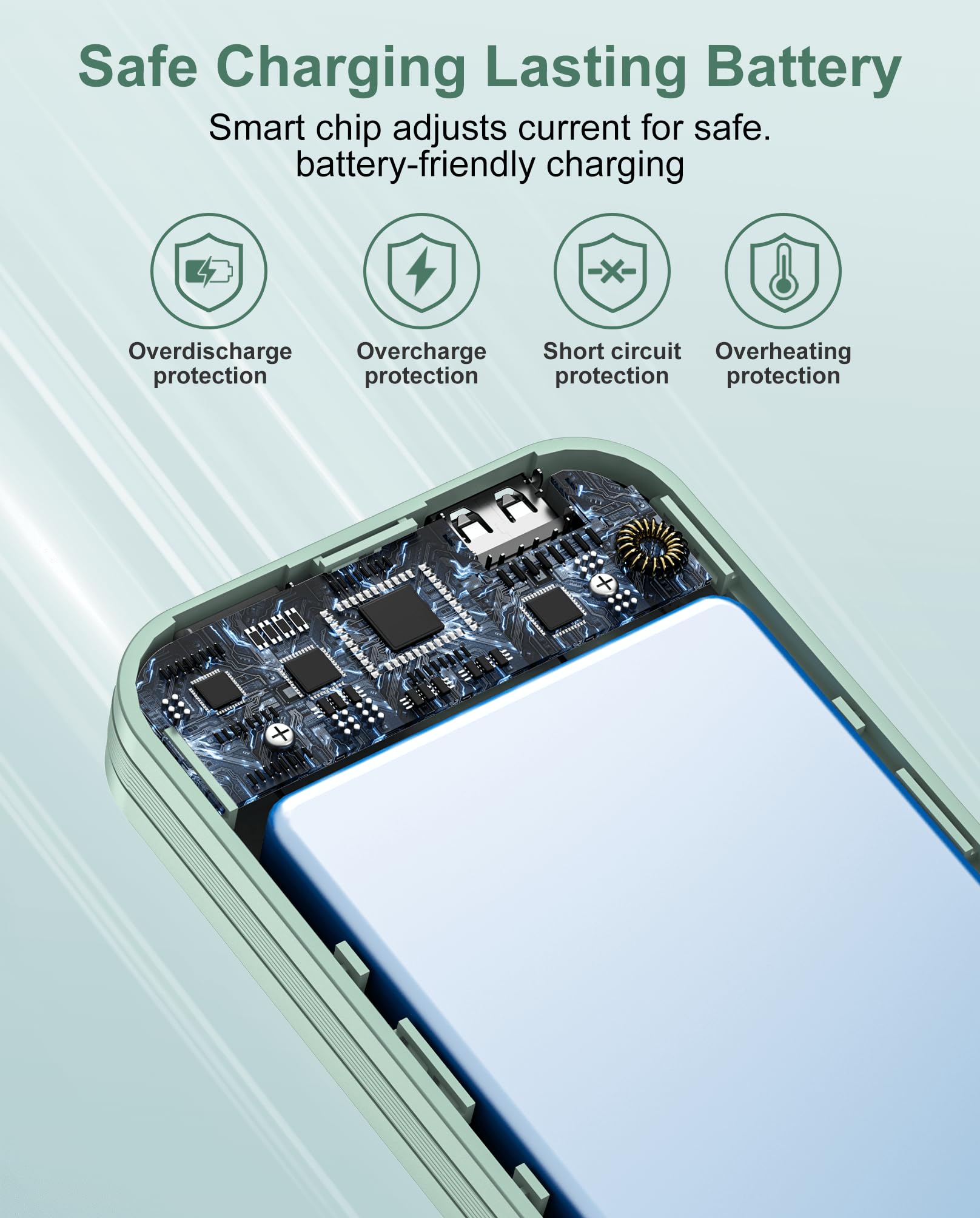 citicr powerbank alimentando cinco dispositivos simultáneamente en escritorio