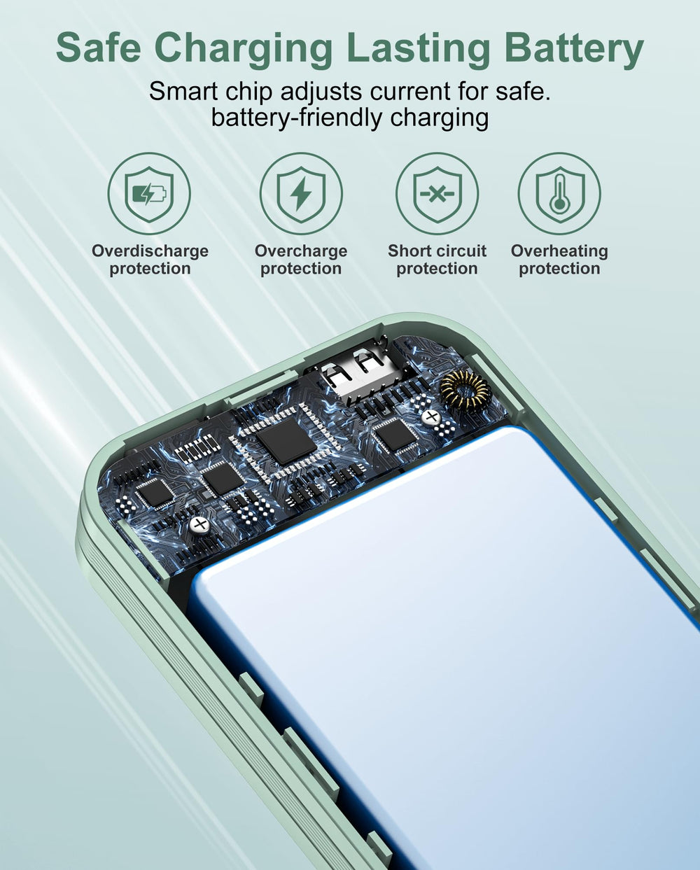 citicr powerbank alimentando cinco dispositivos simultáneamente en escritorio