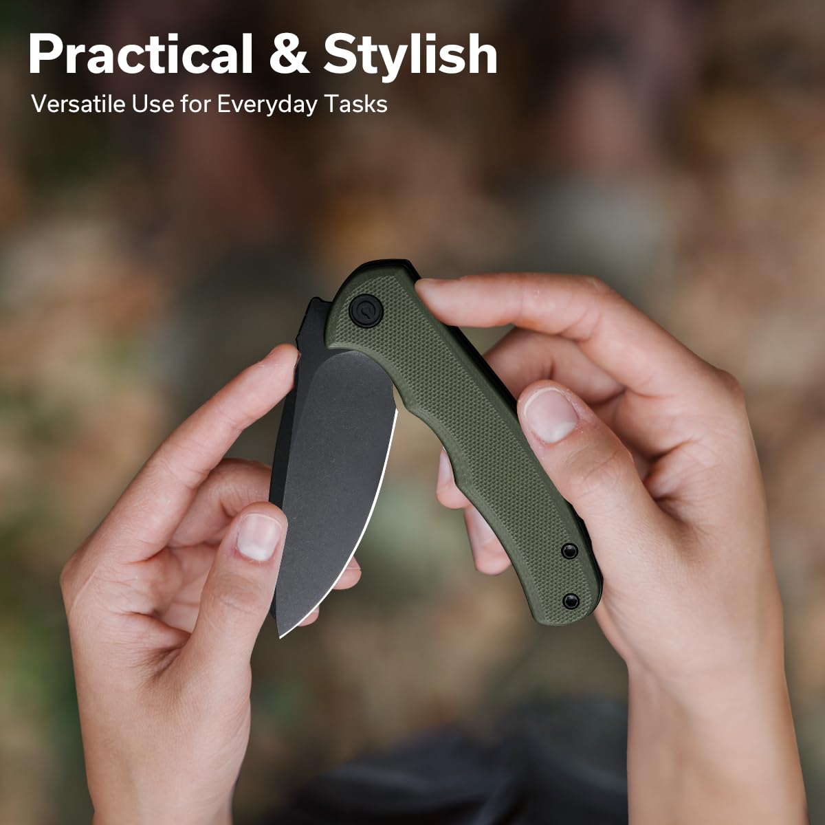 CIVIVI Mini Praxis detalle del mango G10 con textura antideslizante